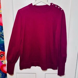Bejeweled Shoulder Crew Neck Sweater